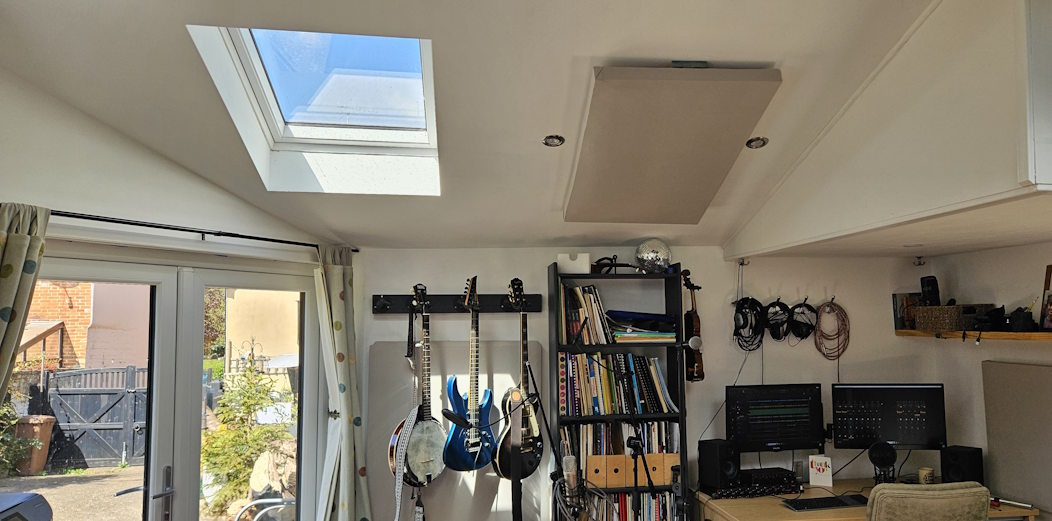 Studio doorway and desk area at Rickinghall Folk Studio